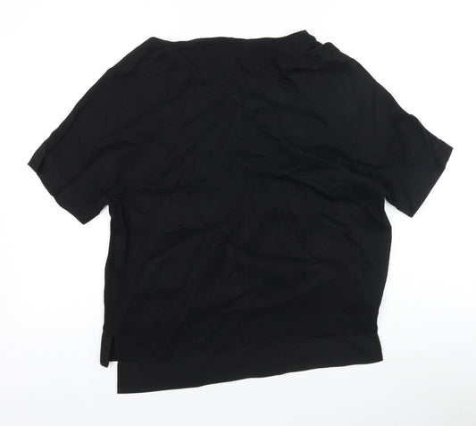 Womens UK Size 8 River Island Black Basic T-Shirt