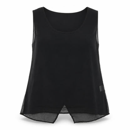 Quiz Womens Black Polyester Basic Tank Size 14 Scoop Neck