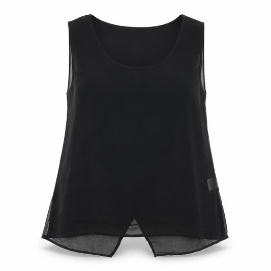 Quiz Womens Black Polyester Basic Tank Size 14 Scoop Neck