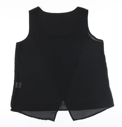 Quiz Womens Black Polyester Basic Tank Size 14 Scoop Neck
