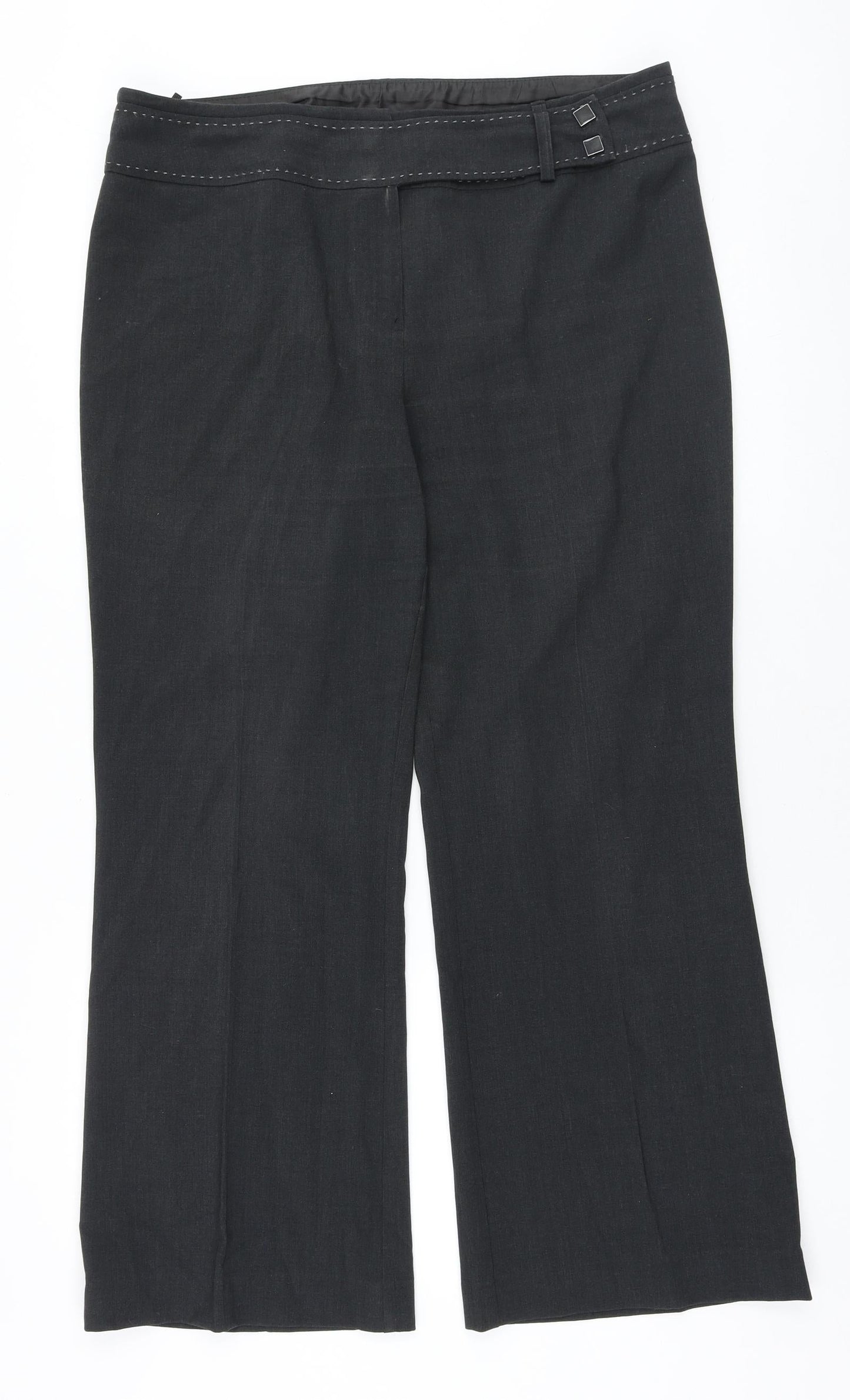 Womens UK Size 16 Marks and Spencer Regular Fit Dress Pants Grey Trousers