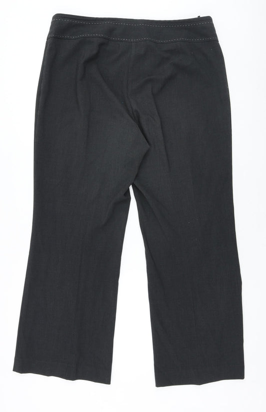 Womens UK Size 16 Marks and Spencer Regular Fit Dress Pants Grey Trousers