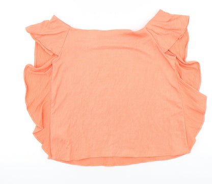 Womens UK Size 12 Marks and Spencer Orange Basic Blouse