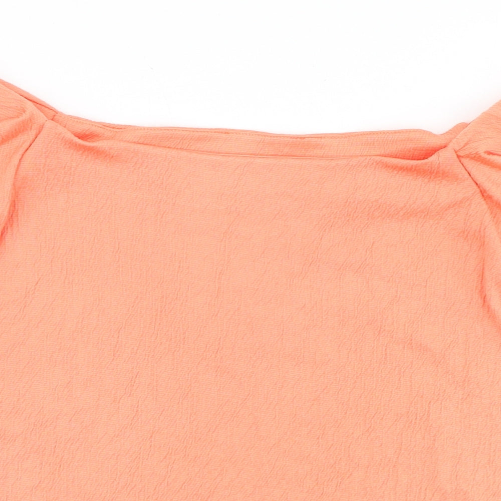 Womens UK Size 12 Marks and Spencer Orange Basic Blouse