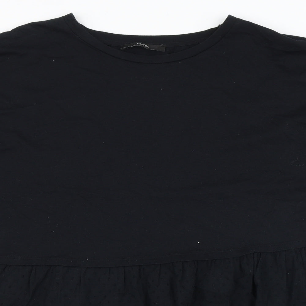 George Womens Black Polyester Basic Blouse Size 18 Round Neck