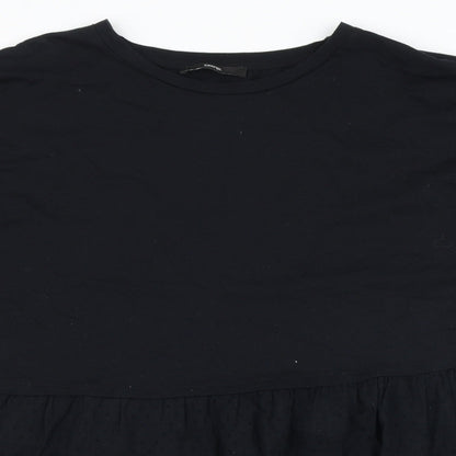 George Womens Black Polyester Basic Blouse Size 18 Round Neck