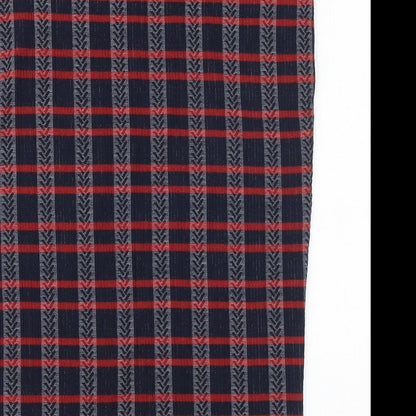 Papaya Womens Blue Plaid Polyester Straight & Pencil Skirt Size 12