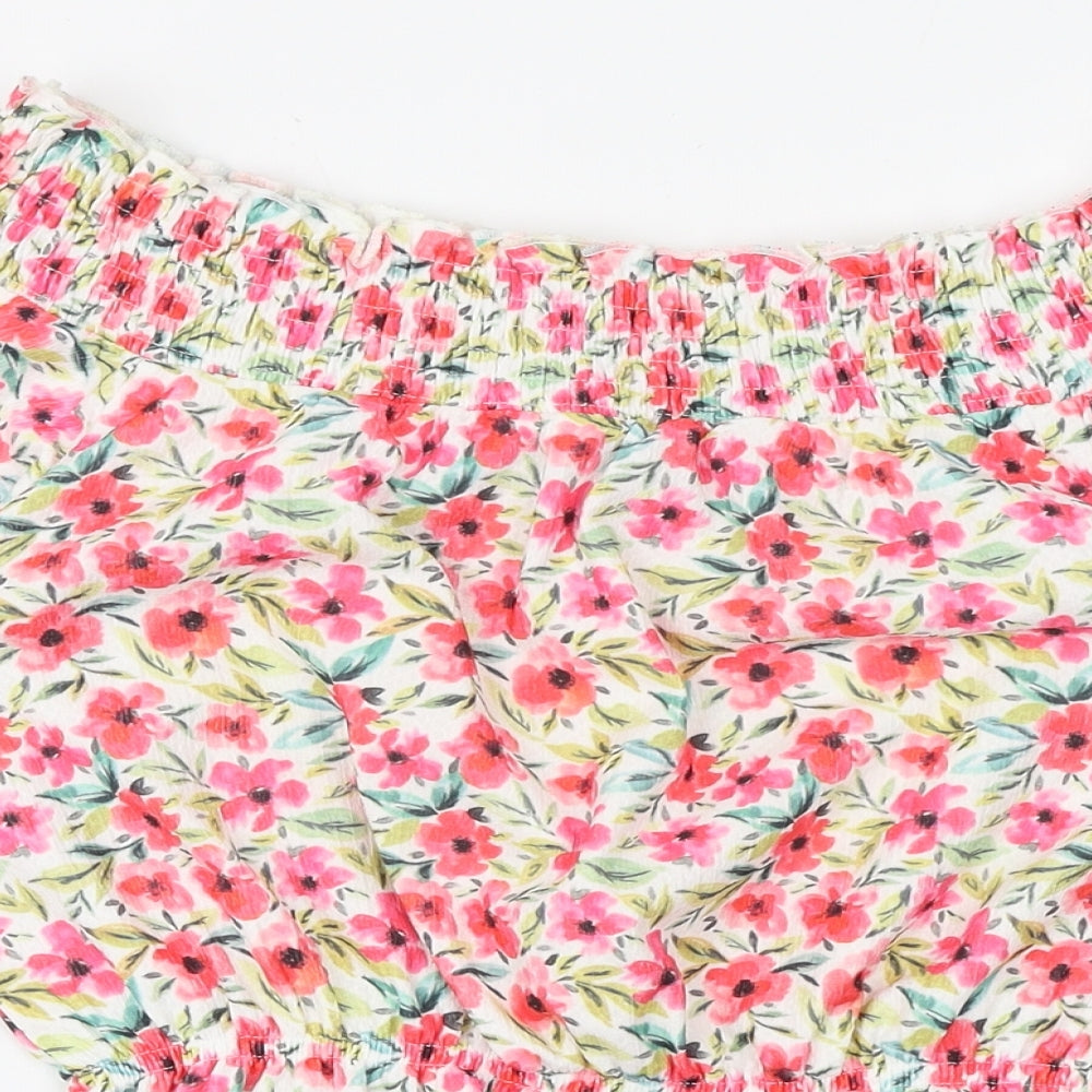 Papaya Womens Multicoloured Floral Polyester Basic Blouse Size 8 Off the Shoulder