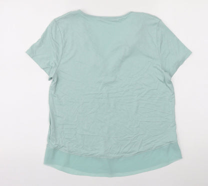 Womens UK Size 10 Marks and Spencer Green Basic T-Shirt