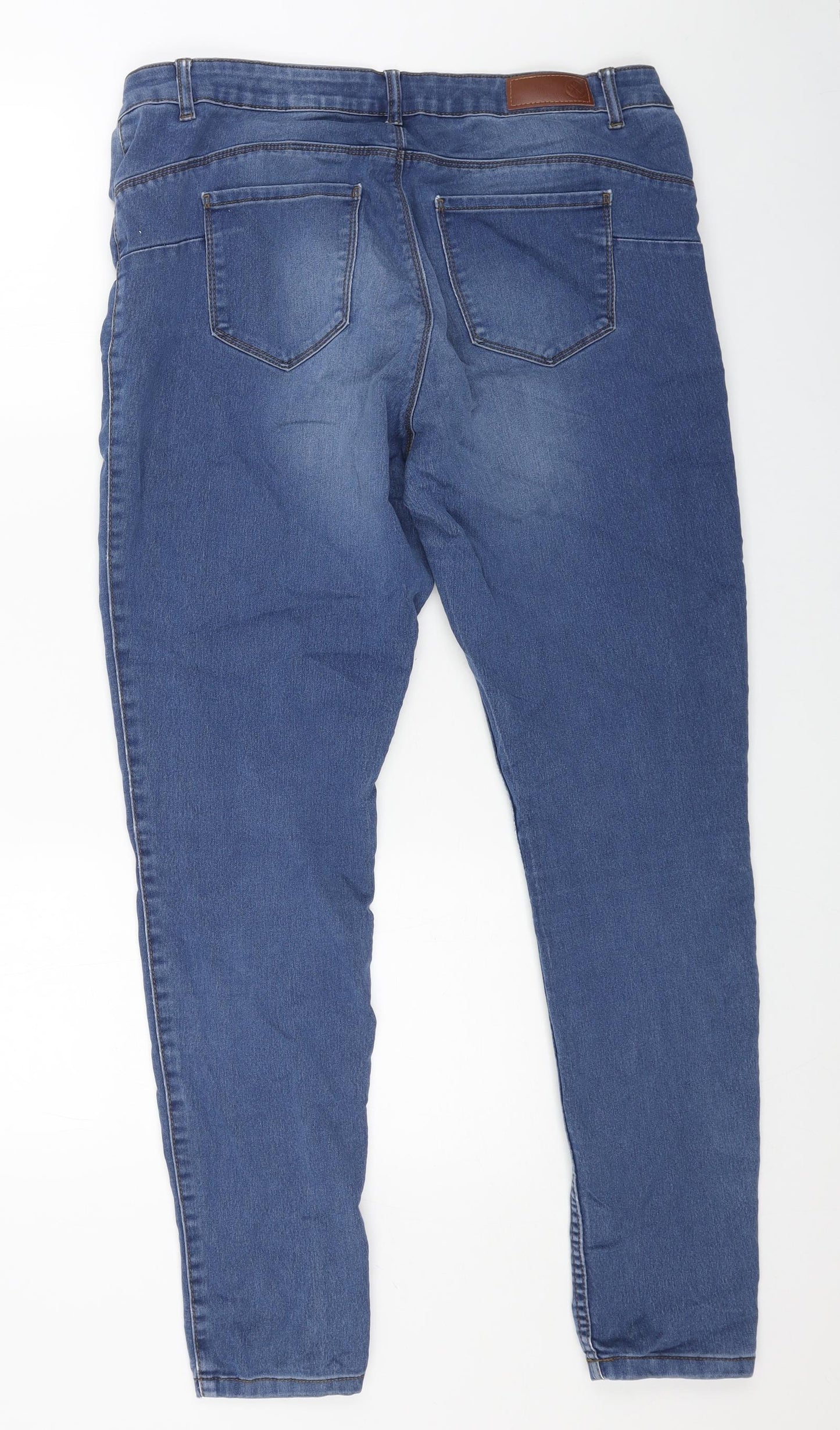 Womens UK Size 2XL Preworn Regular Fit Skinny Blue Jeans