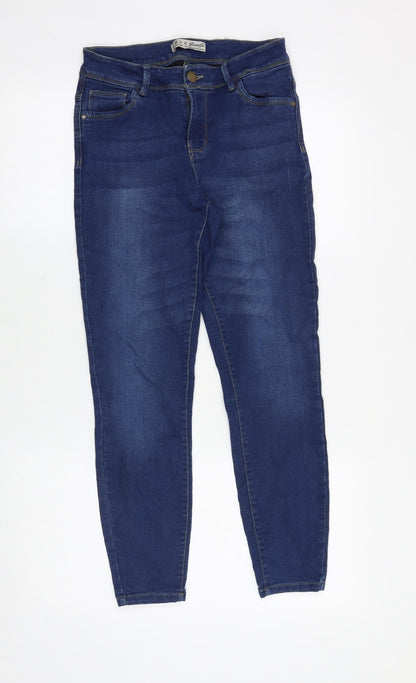 Denim & Co. Womens Blue Cotton Skinny Jeans Size 10 Regular Zip