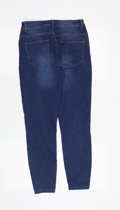 Denim & Co. Womens Blue Cotton Skinny Jeans Size 10 Regular Zip
