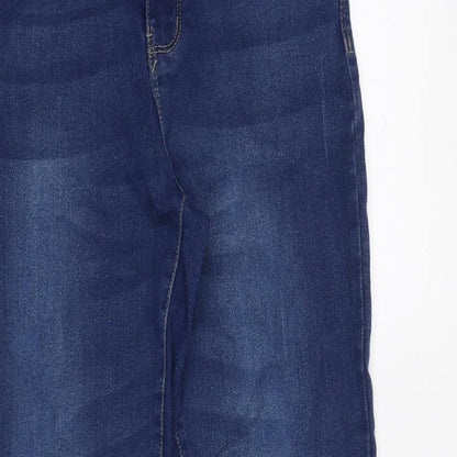 Denim & Co. Womens Blue Cotton Skinny Jeans Size 10 Regular Zip