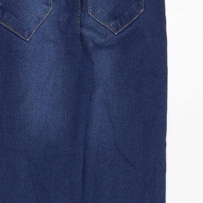 Denim & Co. Womens Blue Cotton Skinny Jeans Size 10 Regular Zip