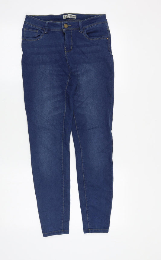 Denim & Co. Womens Blue Cotton Skinny Jeans Size 8 Regular Zip