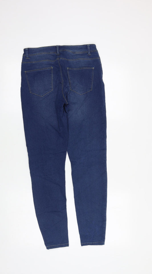Denim & Co. Womens Blue Cotton Skinny Jeans Size 8 Regular Zip
