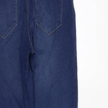 Denim & Co. Womens Blue Cotton Skinny Jeans Size 8 Regular Zip