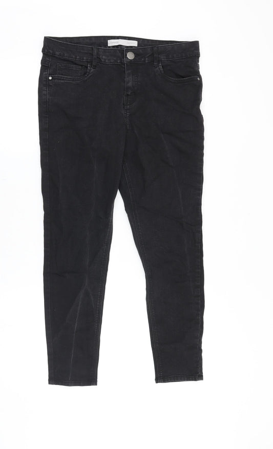 George Womens Black Cotton Skinny Jeans Size 10 Slim Zip