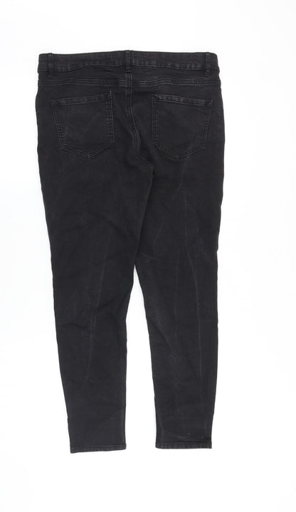 George Womens Black Cotton Skinny Jeans Size 10 Slim Zip