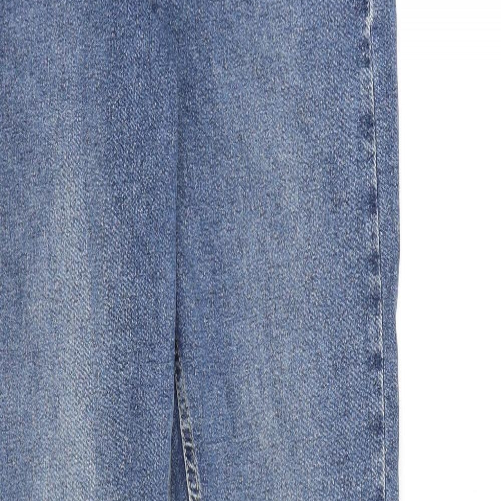 Topshop Womens Blue Cotton Skinny Jeans Size 28 in Slim Zip