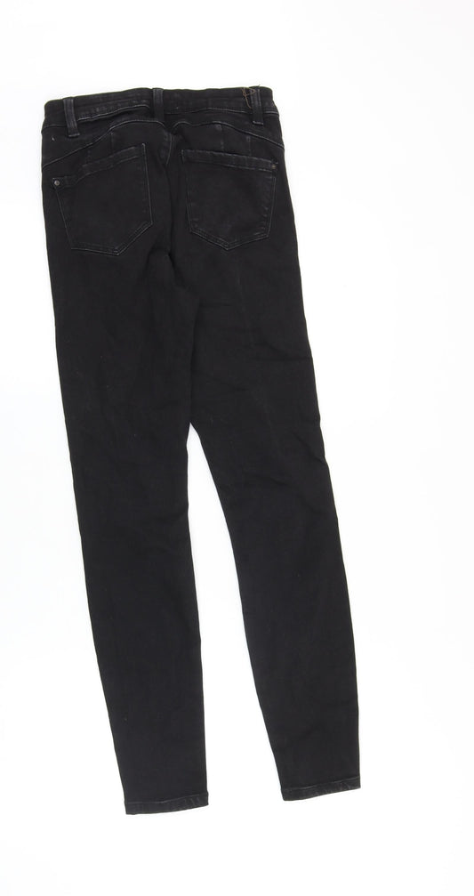 Denim & Co. Womens Black Cotton Skinny Jeans Size 8 Slim Zip