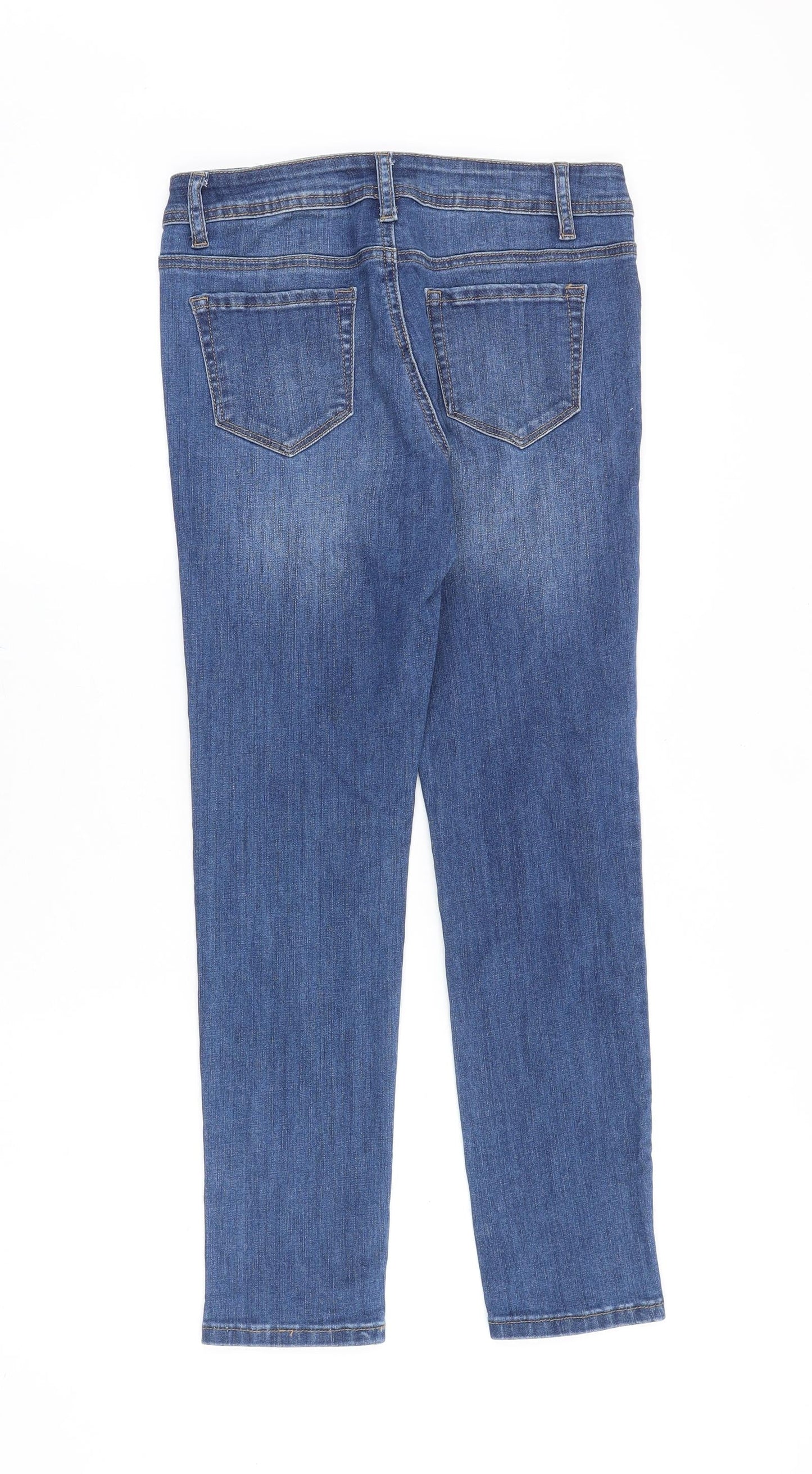 Morph Pillow Womens Blue Cotton Straight Jeans Size 28 in Slim Zip