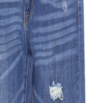 Morph Pillow Womens Blue Cotton Straight Jeans Size 28 in Slim Zip