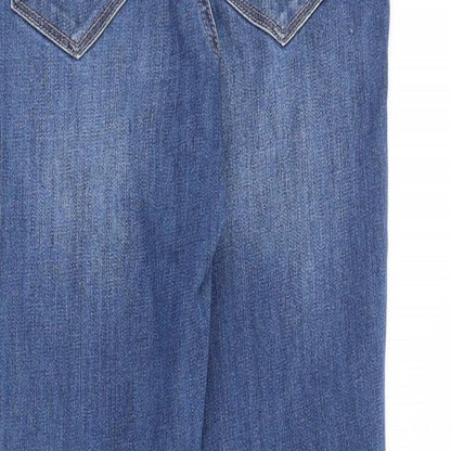 Morph Pillow Womens Blue Cotton Straight Jeans Size 28 in Slim Zip