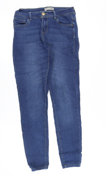 Denim & Co. Womens Blue Cotton Skinny Jeans Size 8 Slim Zip
