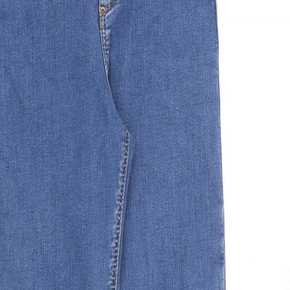 Topshop Womens Blue Cotton Skinny Jeans Size 28 in Slim Zip