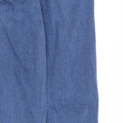 Topshop Womens Blue Cotton Skinny Jeans Size 28 in Slim Zip