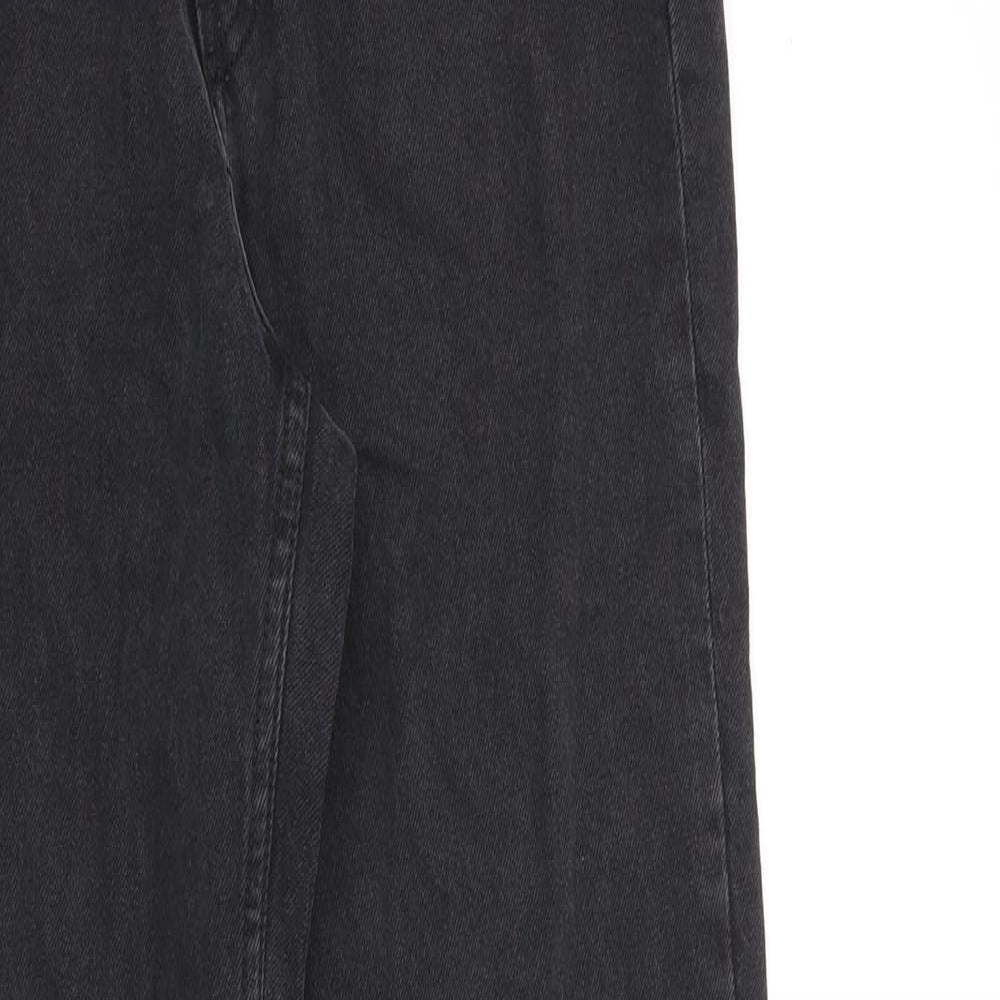 Denim & Co. Womens Black Cotton Straight Jeans Size 6 Regular Zip
