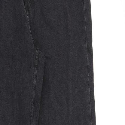 Denim & Co. Womens Black Cotton Straight Jeans Size 6 Regular Zip
