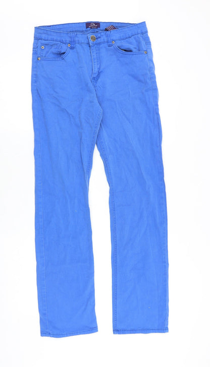 Jordache Womens Blue Cotton Straight Jeans Size 30 in Regular Zip