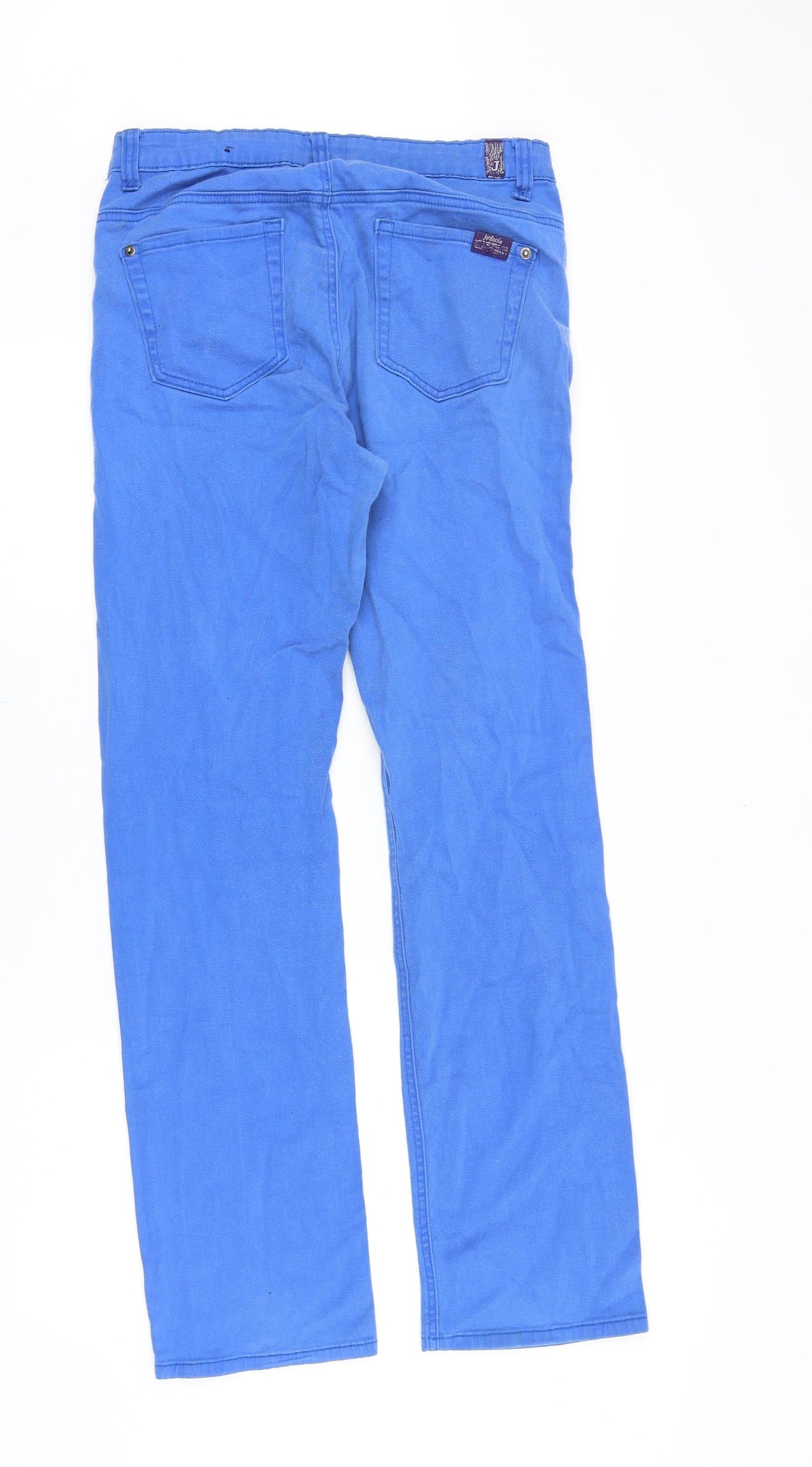 Jordache Womens Blue Cotton Straight Jeans Size 30 in Regular Zip