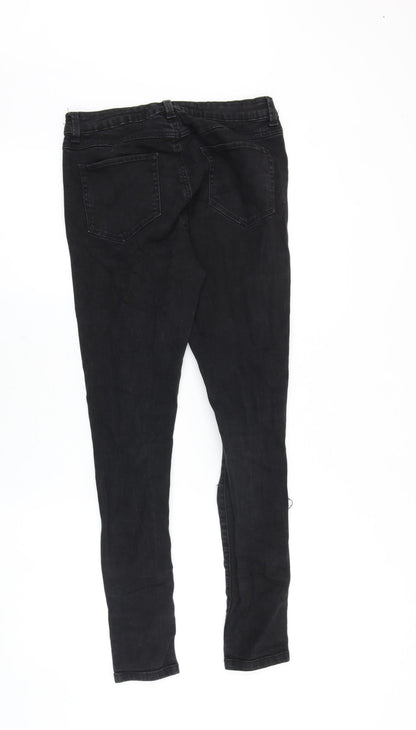 Denim & Co. Womens Black Cotton Skinny Jeans Size 12 Slim Zip