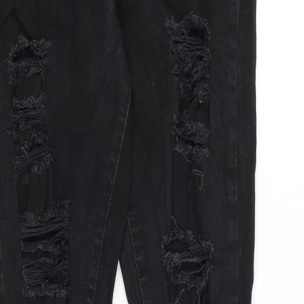 Denim & Co. Womens Black Cotton Skinny Jeans Size 12 Slim Zip