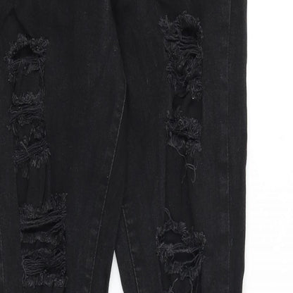 Denim & Co. Womens Black Cotton Skinny Jeans Size 12 Slim Zip