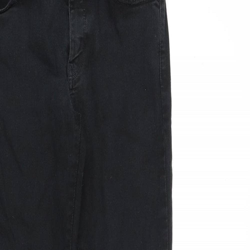 Uniqlo Womens Black Cotton Skinny Jeans Size 28 in Slim Zip