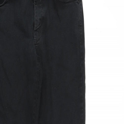 Uniqlo Womens Black Cotton Skinny Jeans Size 28 in Slim Zip