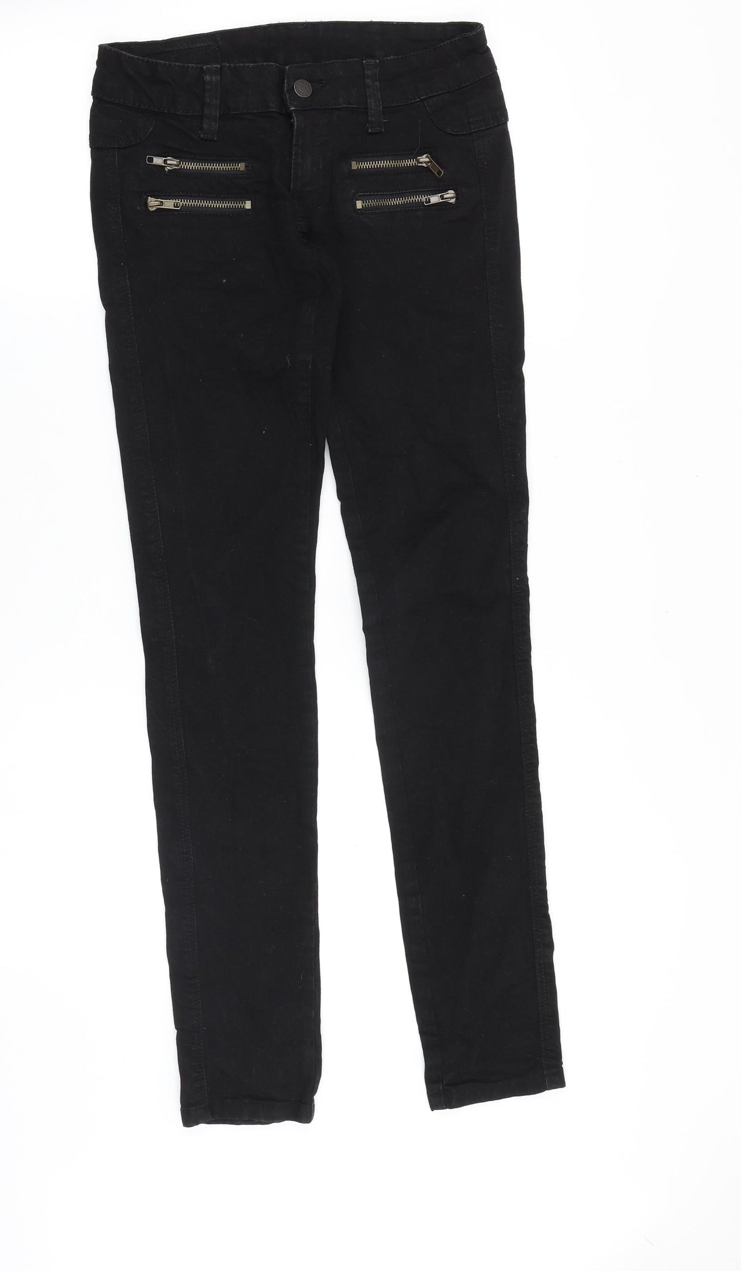 Mango Womens Black Cotton Skinny Jeans Size 6 Slim Zip