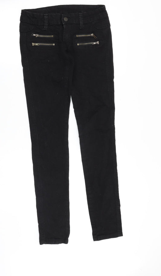 Mango Womens Black Cotton Skinny Jeans Size 6 Slim Zip