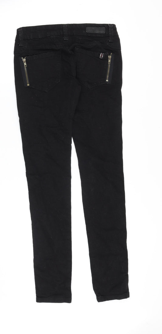 Mango Womens Black Cotton Skinny Jeans Size 6 Slim Zip