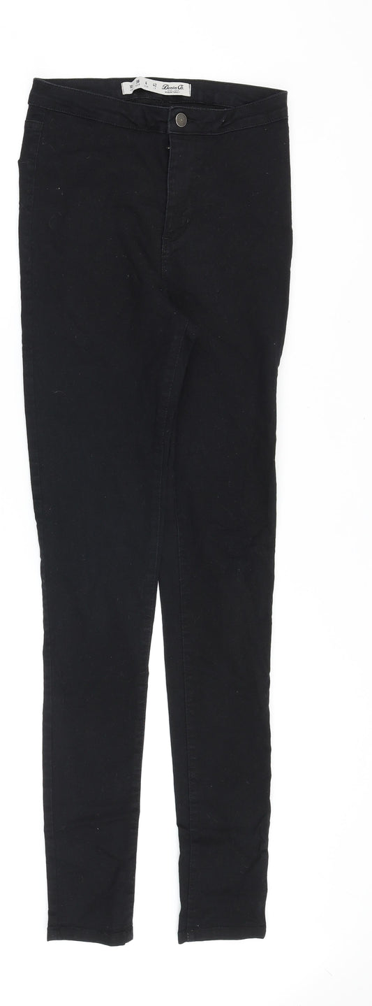 Denim & Co. Womens Black Cotton Skinny Jeans Size 10 Slim Zip