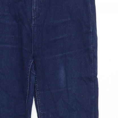 Pull&Bear Womens Blue Cotton Skinny Jeans Size 10 Slim Zip