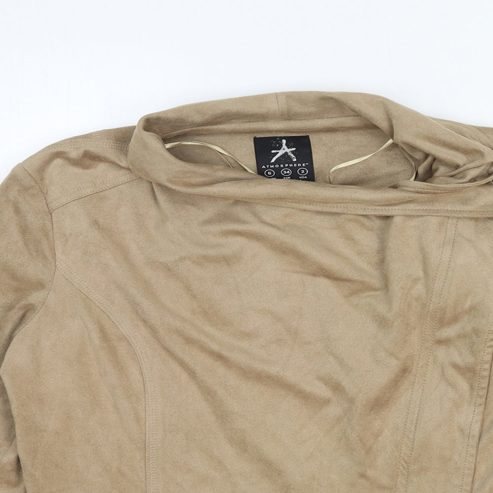 Womens UK Size 6 Atmosphere Brown Biker Coat