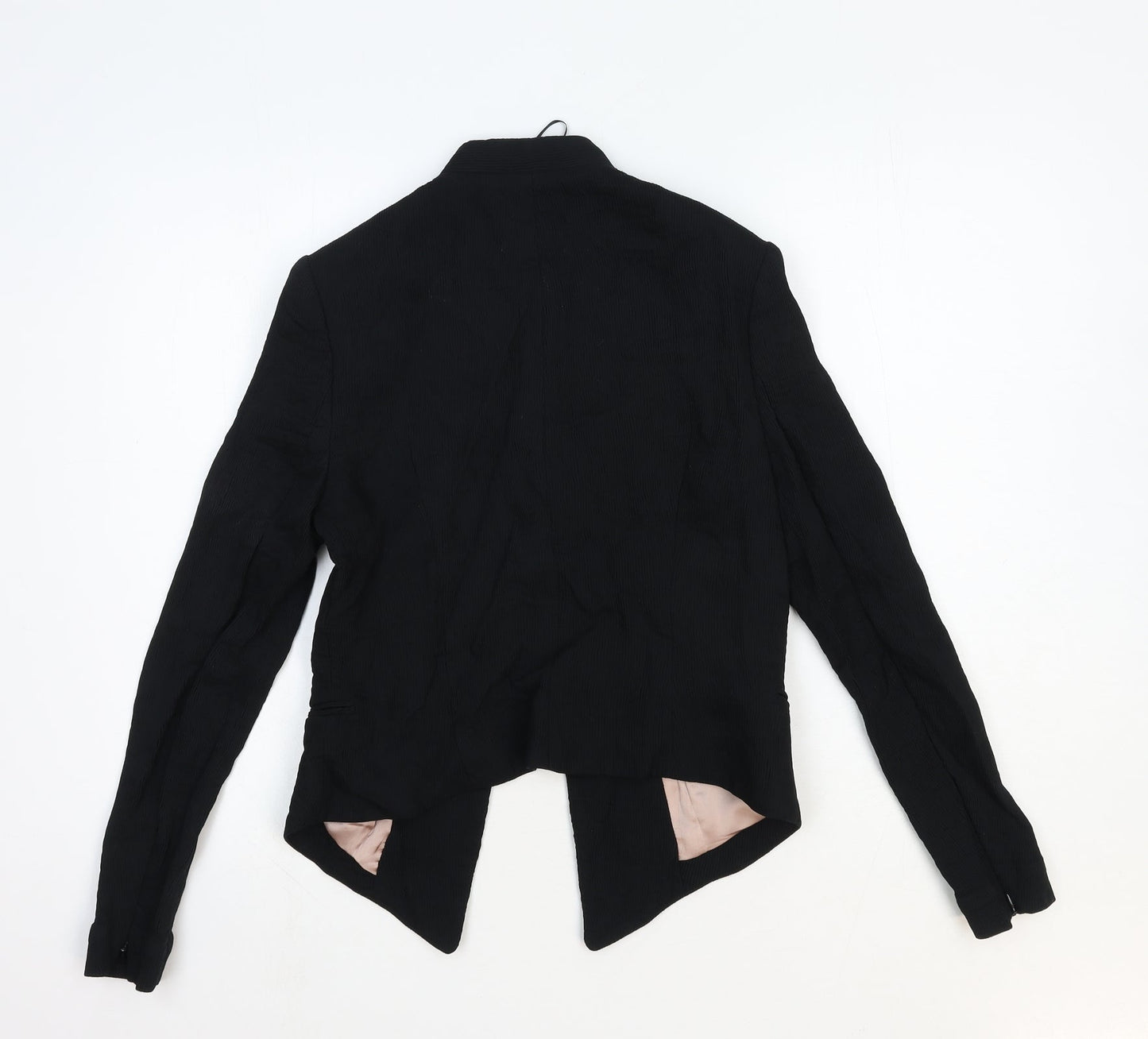 H&M Womens Black Cotton Jacket Blazer Size 12