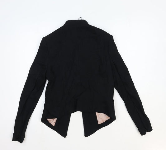 H&M Womens Black Cotton Jacket Blazer Size 12
