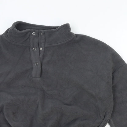 Preworn Womens Grey Polyester Pullover Sweatshirt Size XS Snap - Cropped
