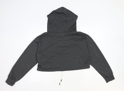 SheIn Womens Grey Cotton Pullover Hoodie Size M Pullover - Butterfly Detail